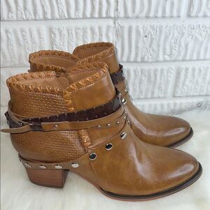Patrizia Spring Step Brown Leather Ankle Boots